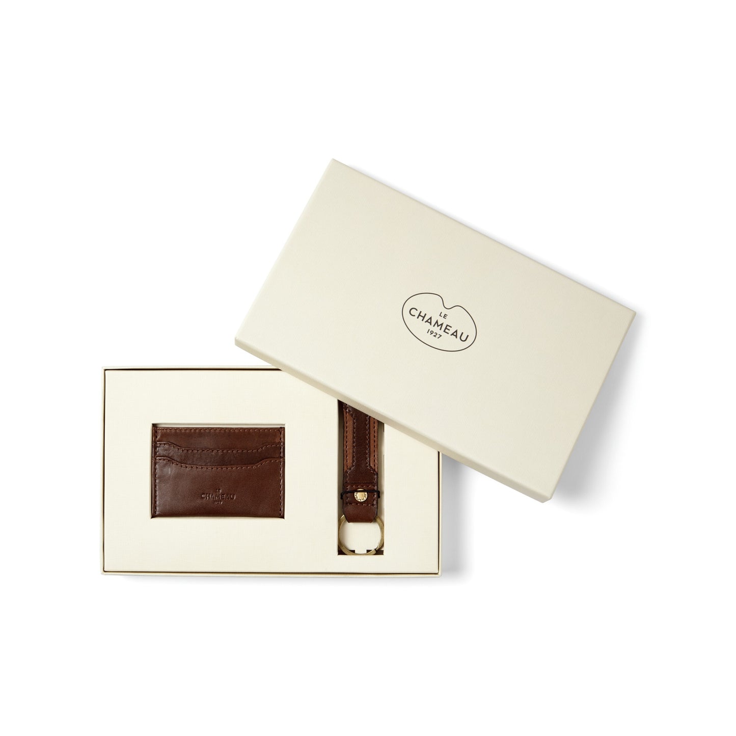 Le Chameau Keyring & Card Wallet Marron